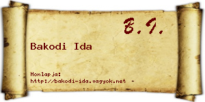 Bakodi Ida névjegykártya